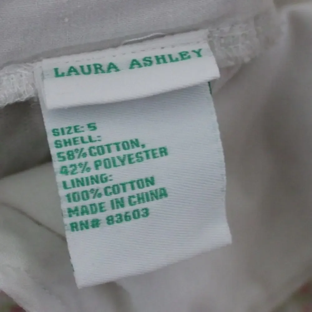 Vintage Laura Ashley‎ Strappy Cotton Blend Micro Floral Print Dress Size 5